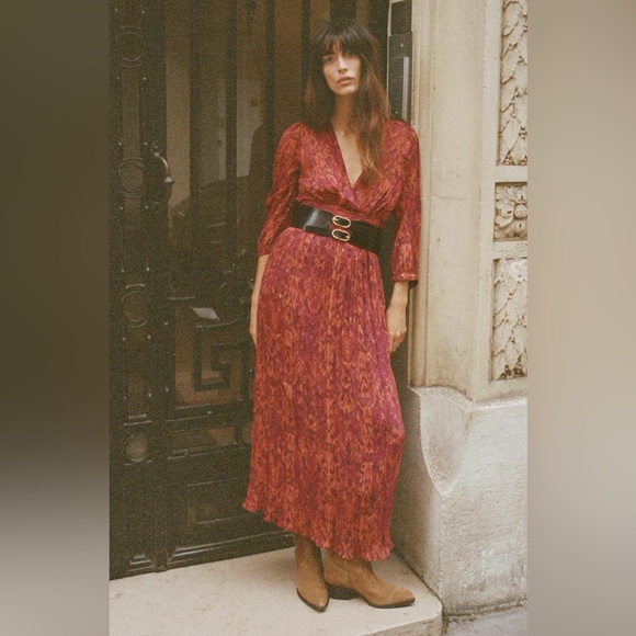 Zara Poly Printed Chiffon Dress XS - Picture 1 of 6